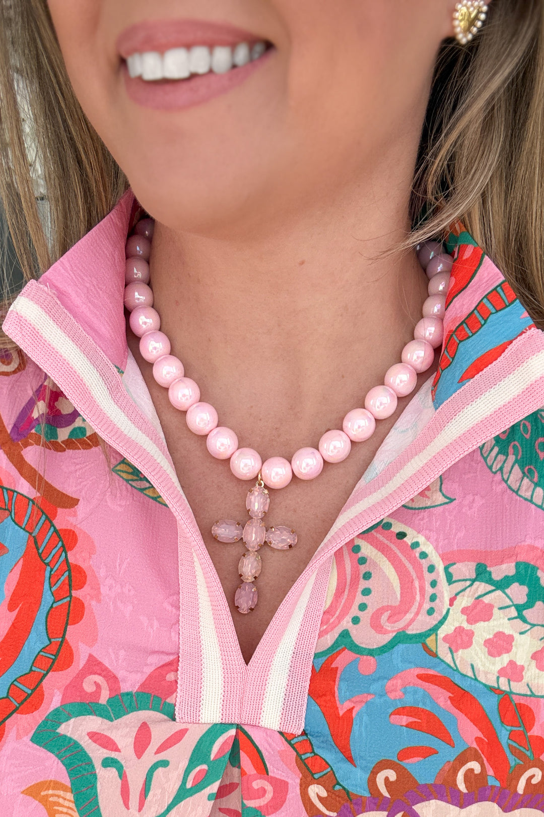 Pink Grace Cross Necklace