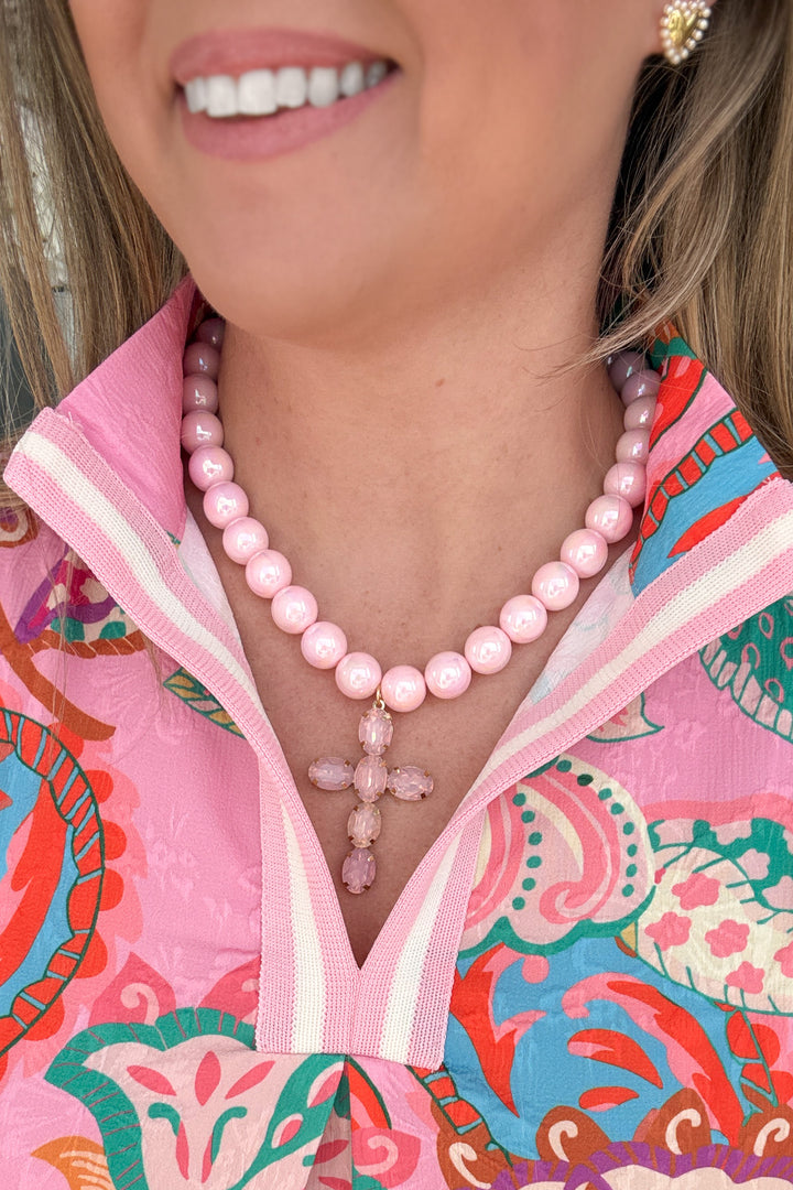 Pink Grace Cross Necklace