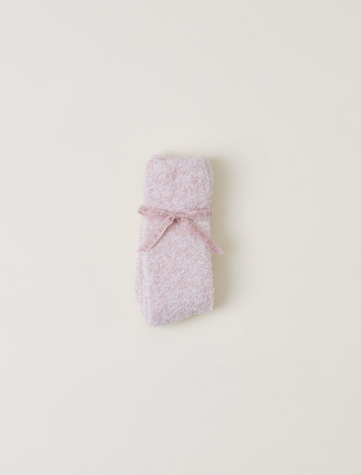 Barefoot Dreams: CozyChic® Heathered Socks - Heathered Dusty Rose/White - S/M