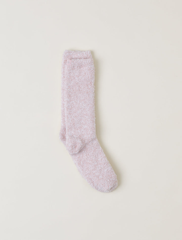 Barefoot Dreams: CozyChic® Heathered Socks - Heathered Dusty Rose/White - S/M