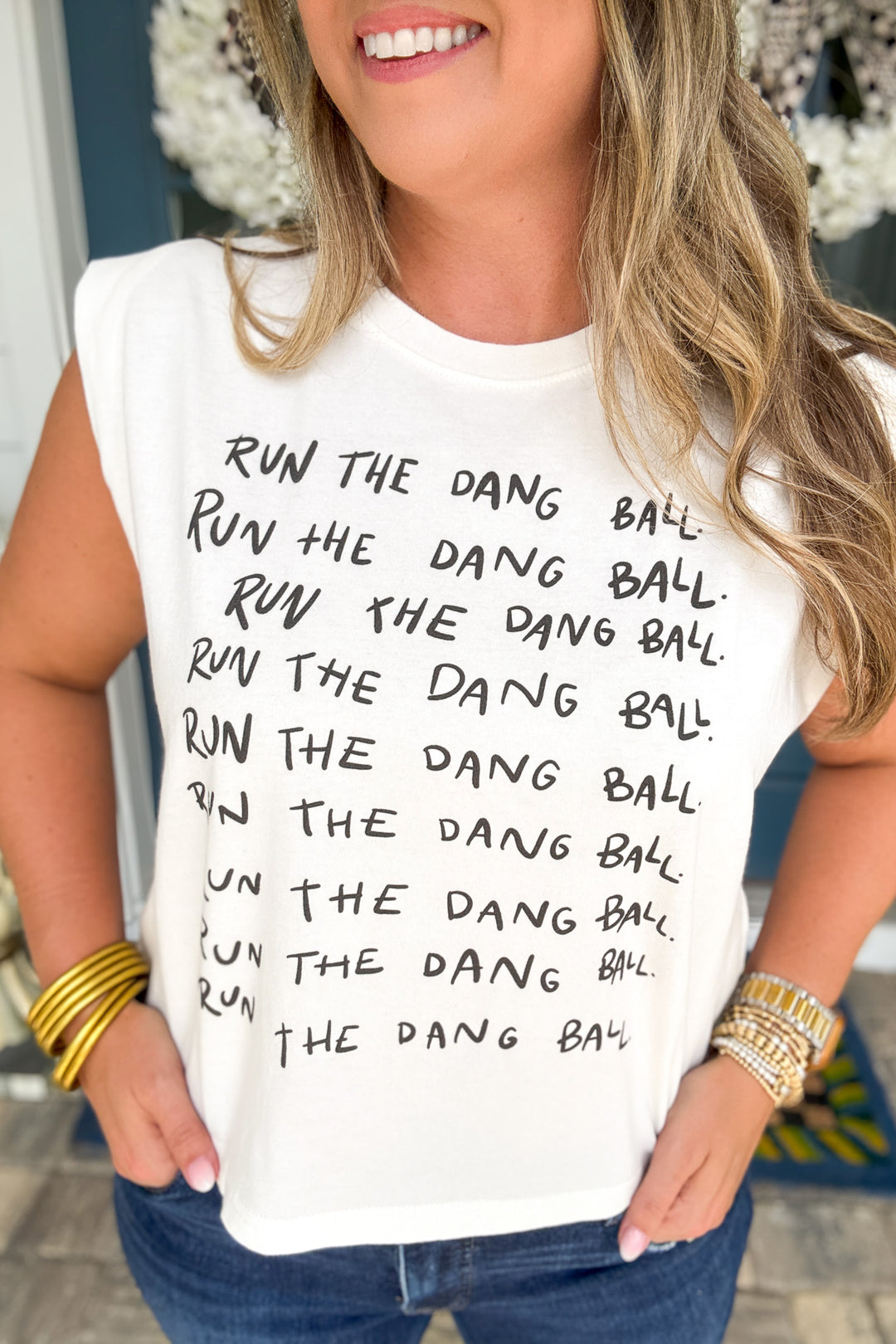 Running The Ball Muscle Tank