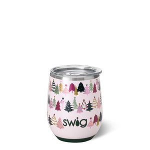 Swig: Tinseled Trees Stemless Wine Cup (12oz)