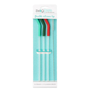 Swig: Mint/Green/Red Reusable Straw Set (Mega Mugs)