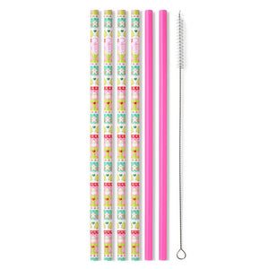 Swig: Cookie Jar + Pink Reusable Straw Set