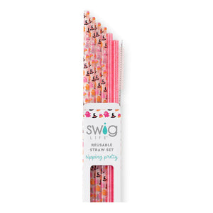 Swig: Hey Boo + Pink Glitter Reusable Straw Set