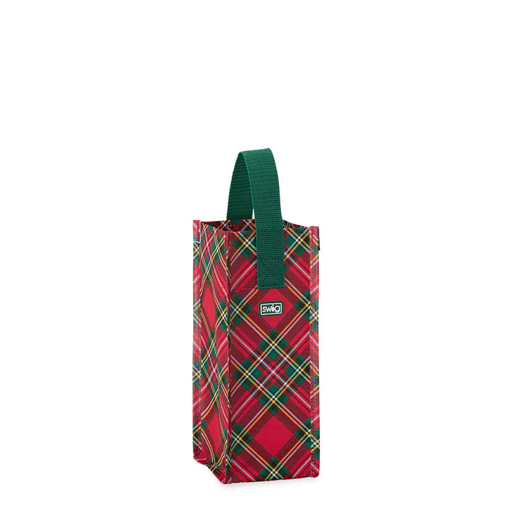 Swig: Christmas Plaid Reusable Gift Bag (Wine)