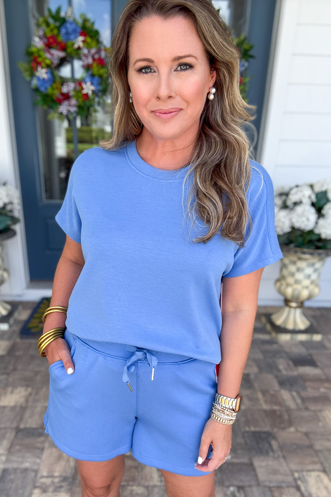 SPANX AirEssentials® Crewneck Tee - Sky Blue