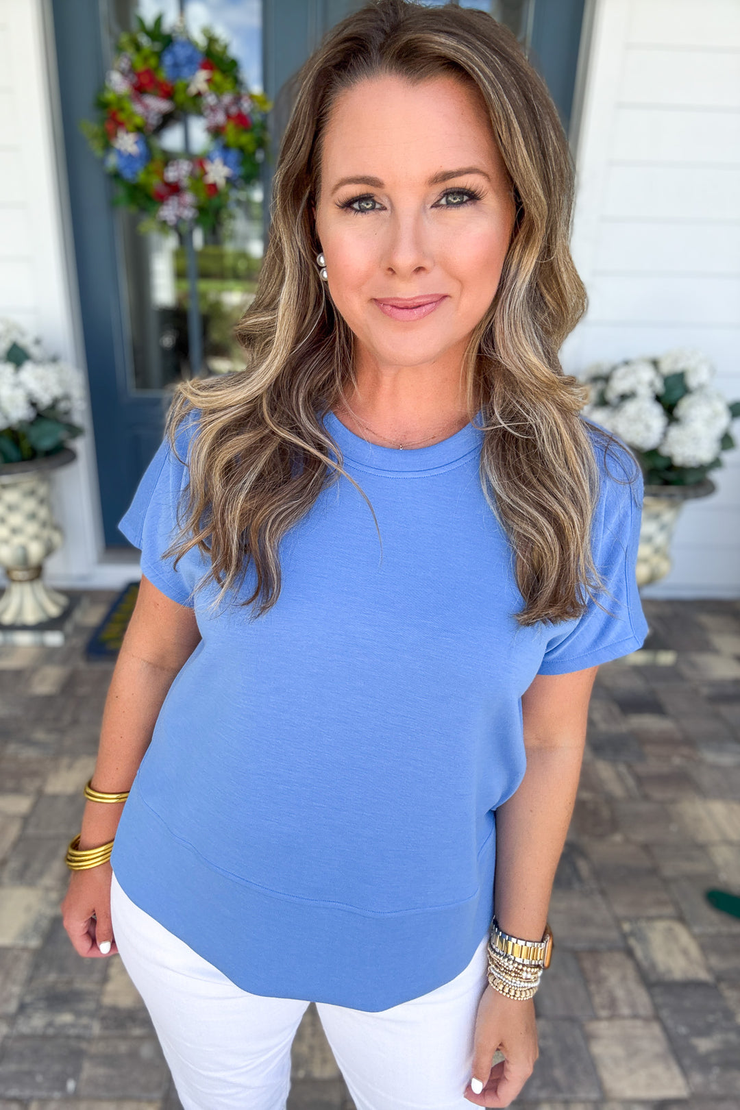 SPANX AirEssentials® Crewneck Tee - Sky Blue