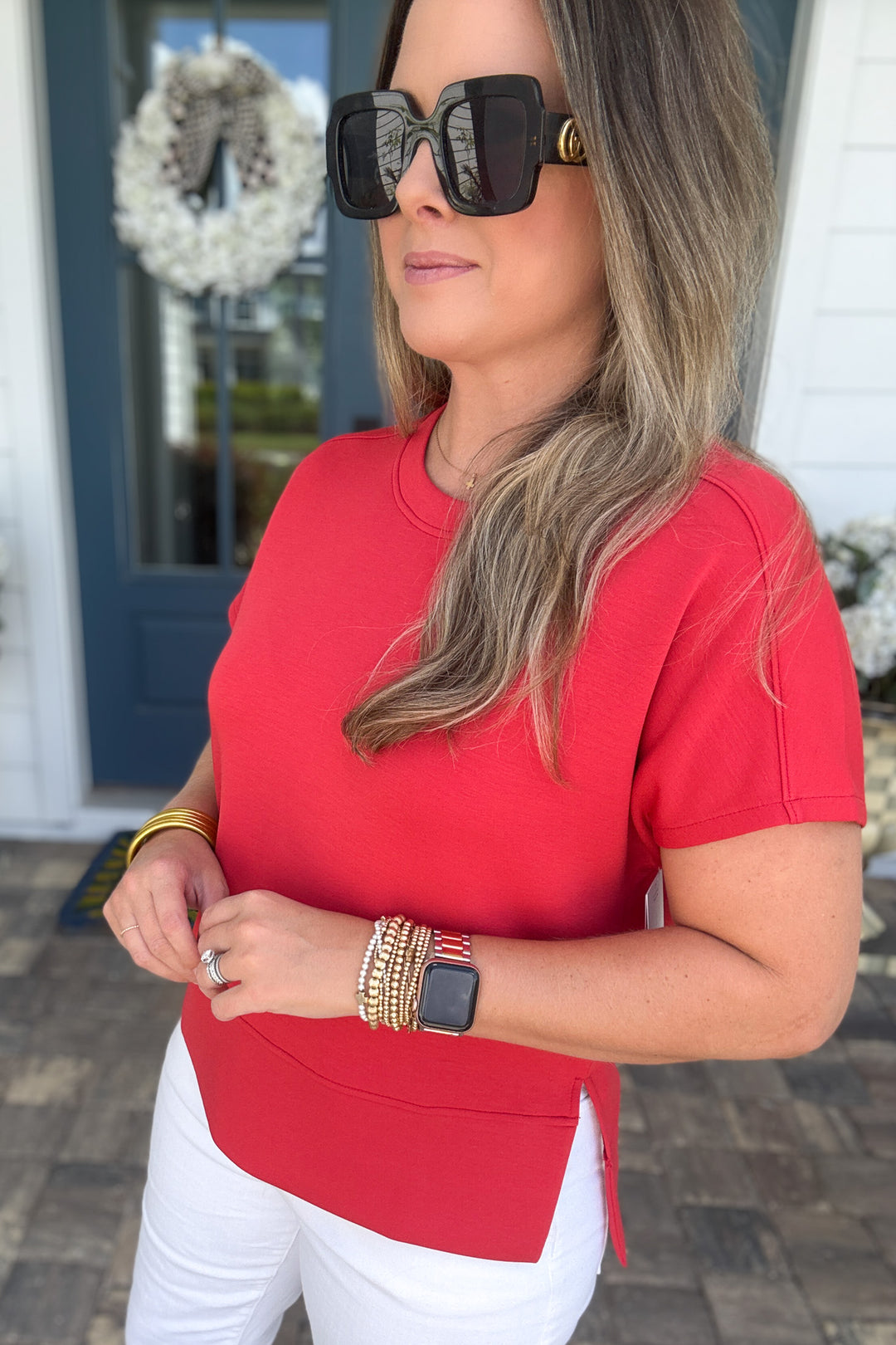 SPANX AirEssentials® Crewneck Tee - Lip Stain
