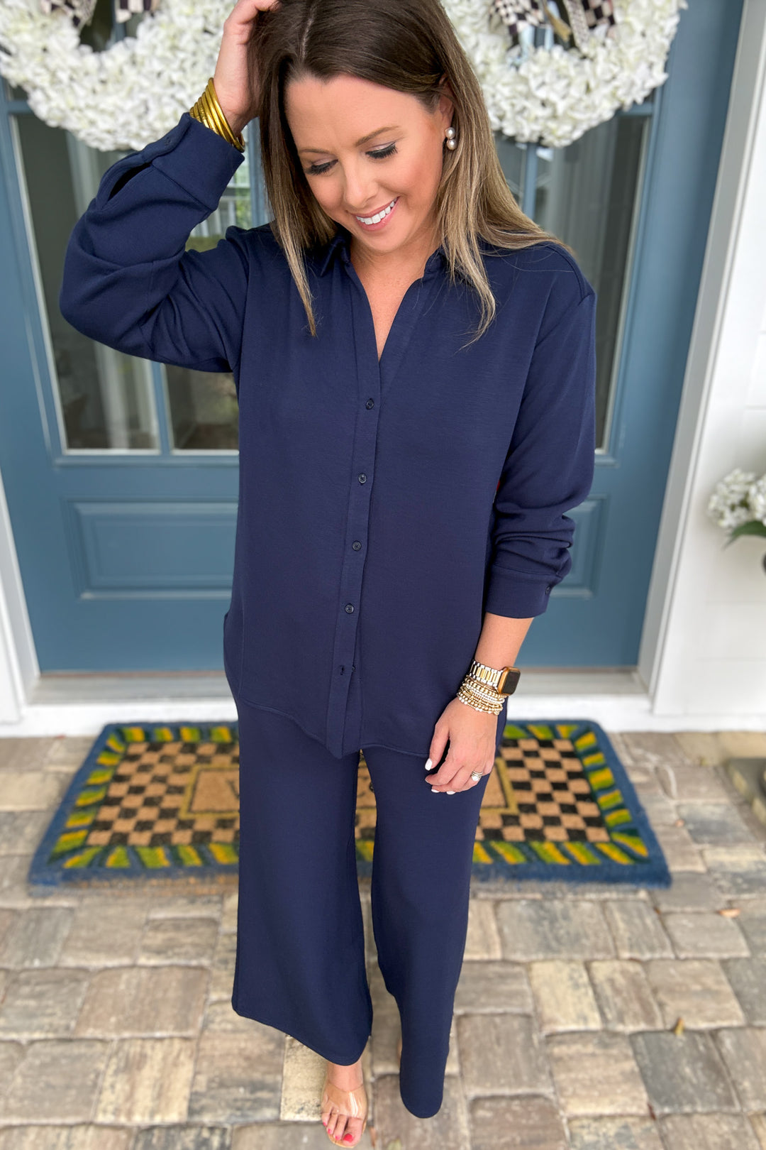 SPANX: AirEssentials® Wide Leg Pant - Timeless Navy