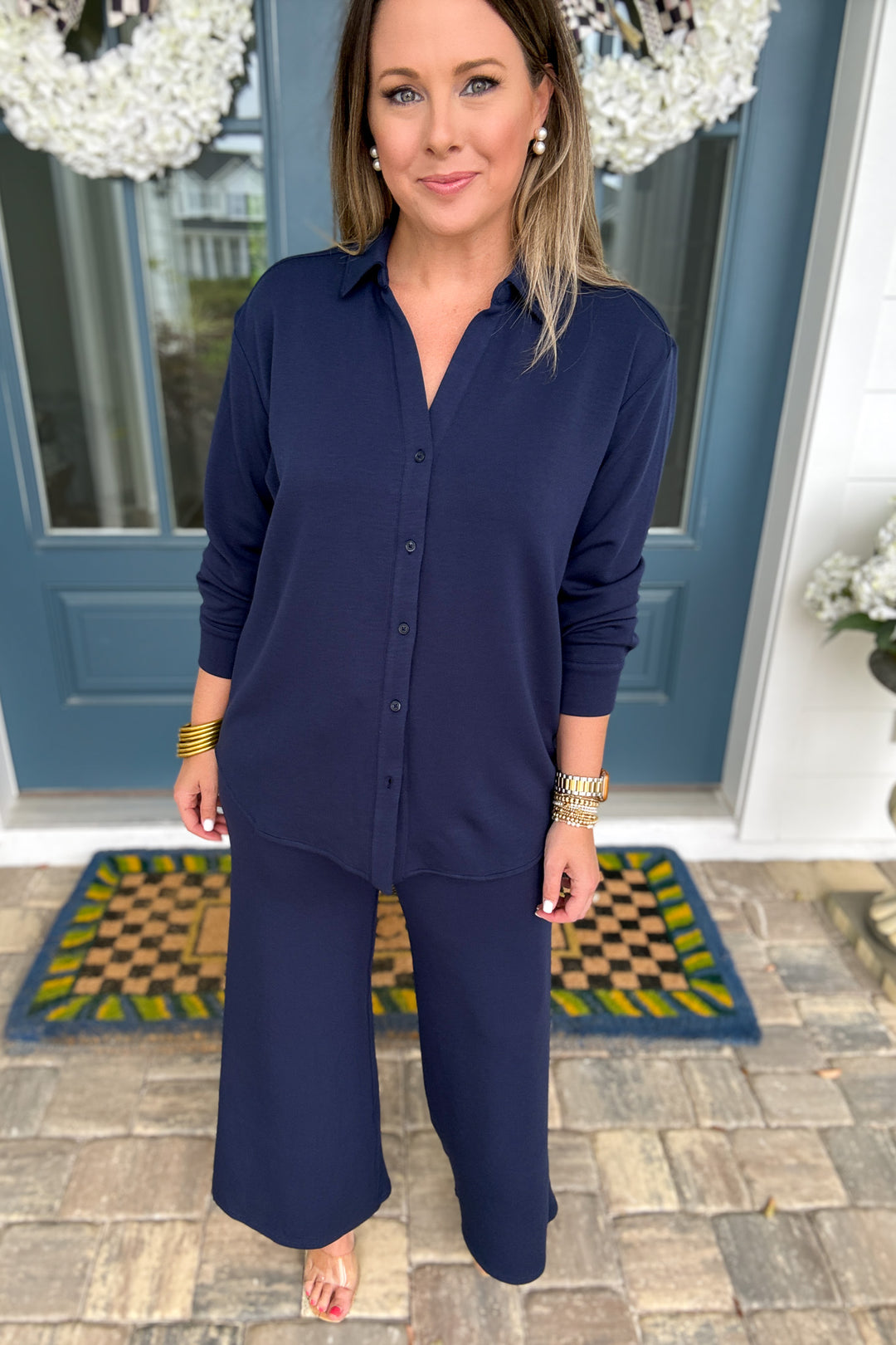 SPANX: AirEssentials® Wide Leg Pant - Timeless Navy