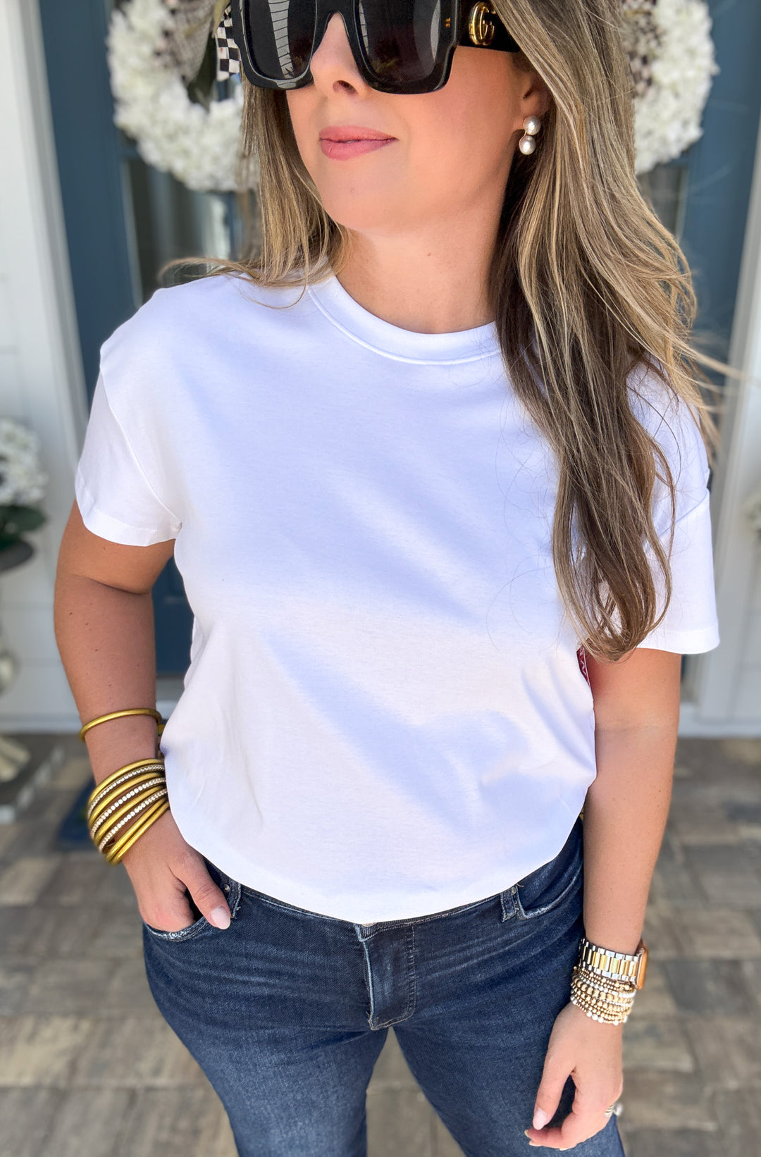 SPANX® Lightweight Cotton Crewneck Short Sleeve Bodysuit - Classic White