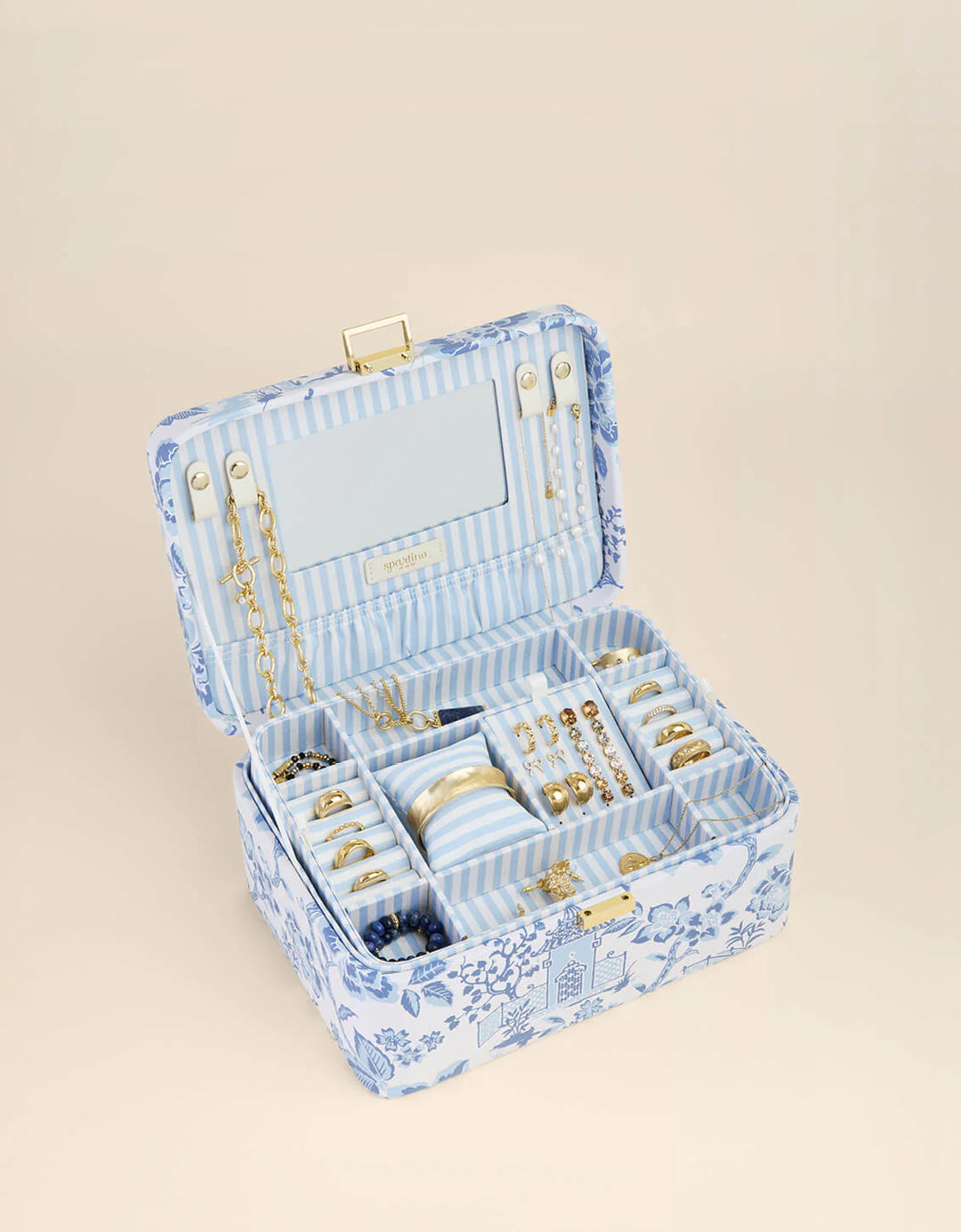 Spartina 449: Medium Desktop Jewelry Case - Garden Toile
