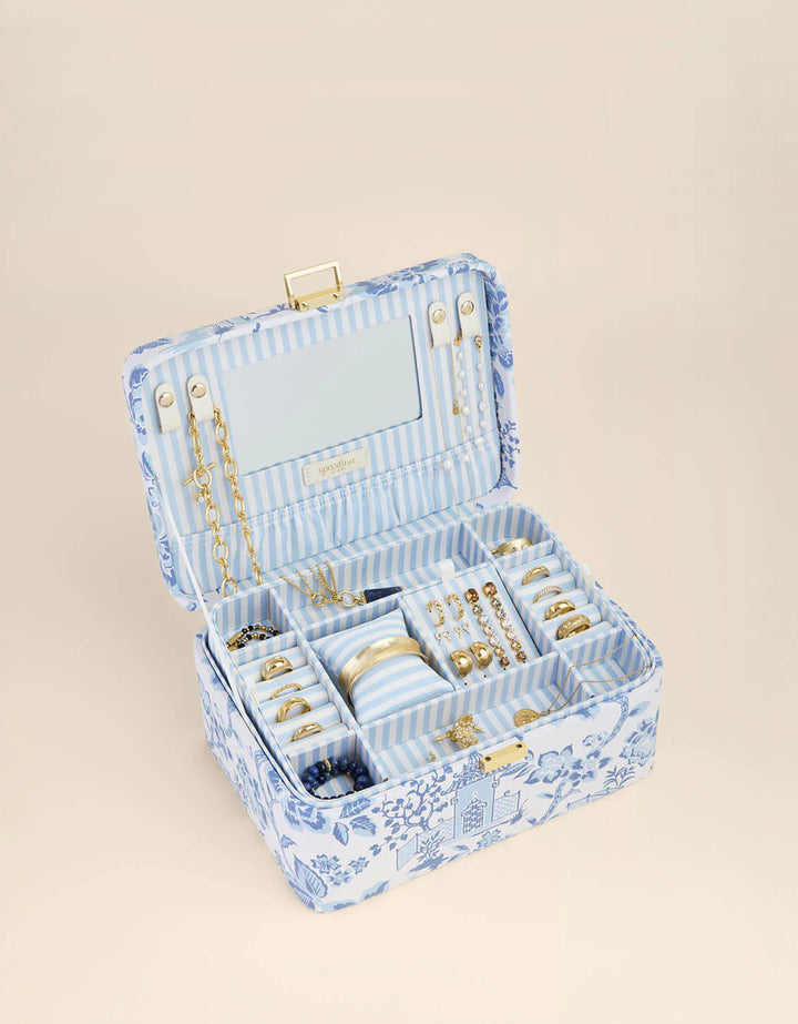 Spartina 449: Medium Desktop Jewelry Case - Garden Toile
