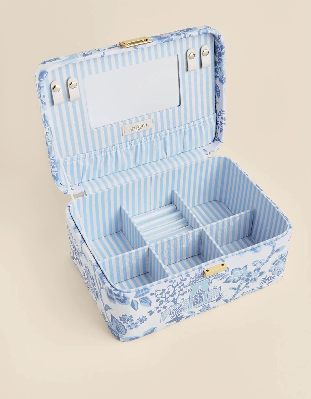 Spartina 449: Medium Desktop Jewelry Case - Garden Toile