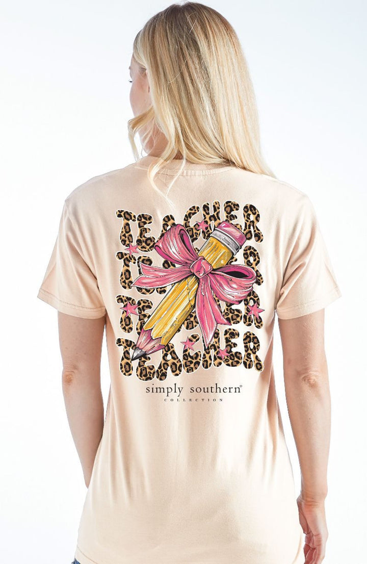 Simply Southern: Leopard Teacher Bow Tee