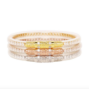 BuDha Girl: Three Queens All Weather Bangles® (AWB®) - Clear Crystal