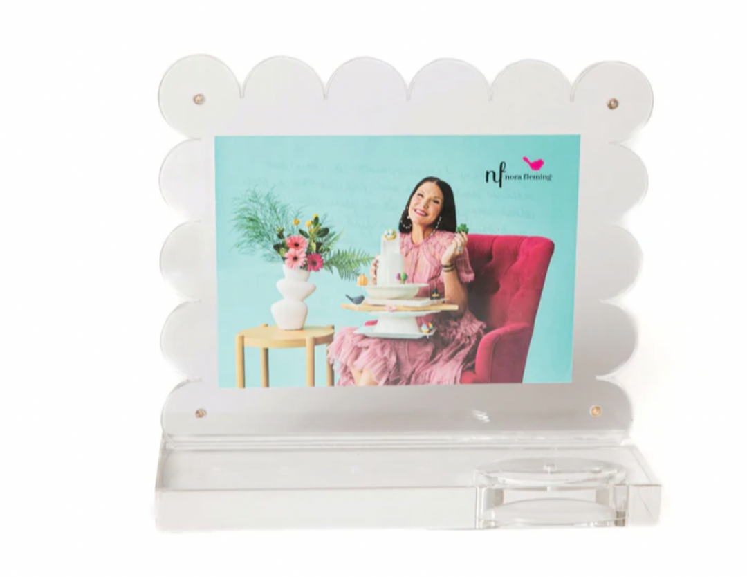 nora fleming: clearly a-nora-ble scalloped acrylic frame - B Social Boutique