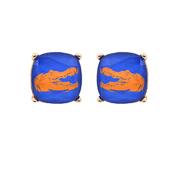 Blue Square Gator Head Studs