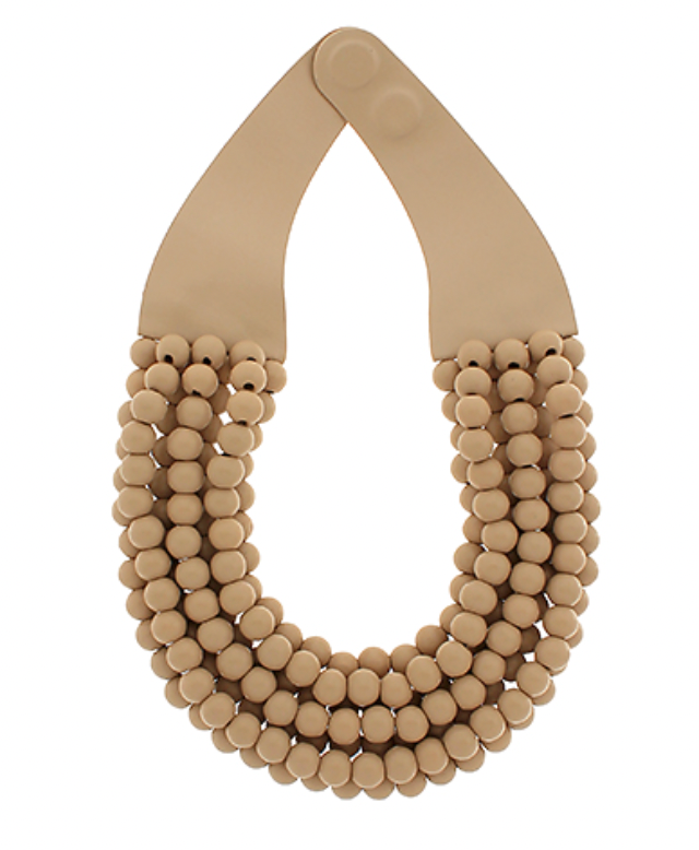 Taupe Chic Beaded Magnetic Necklace