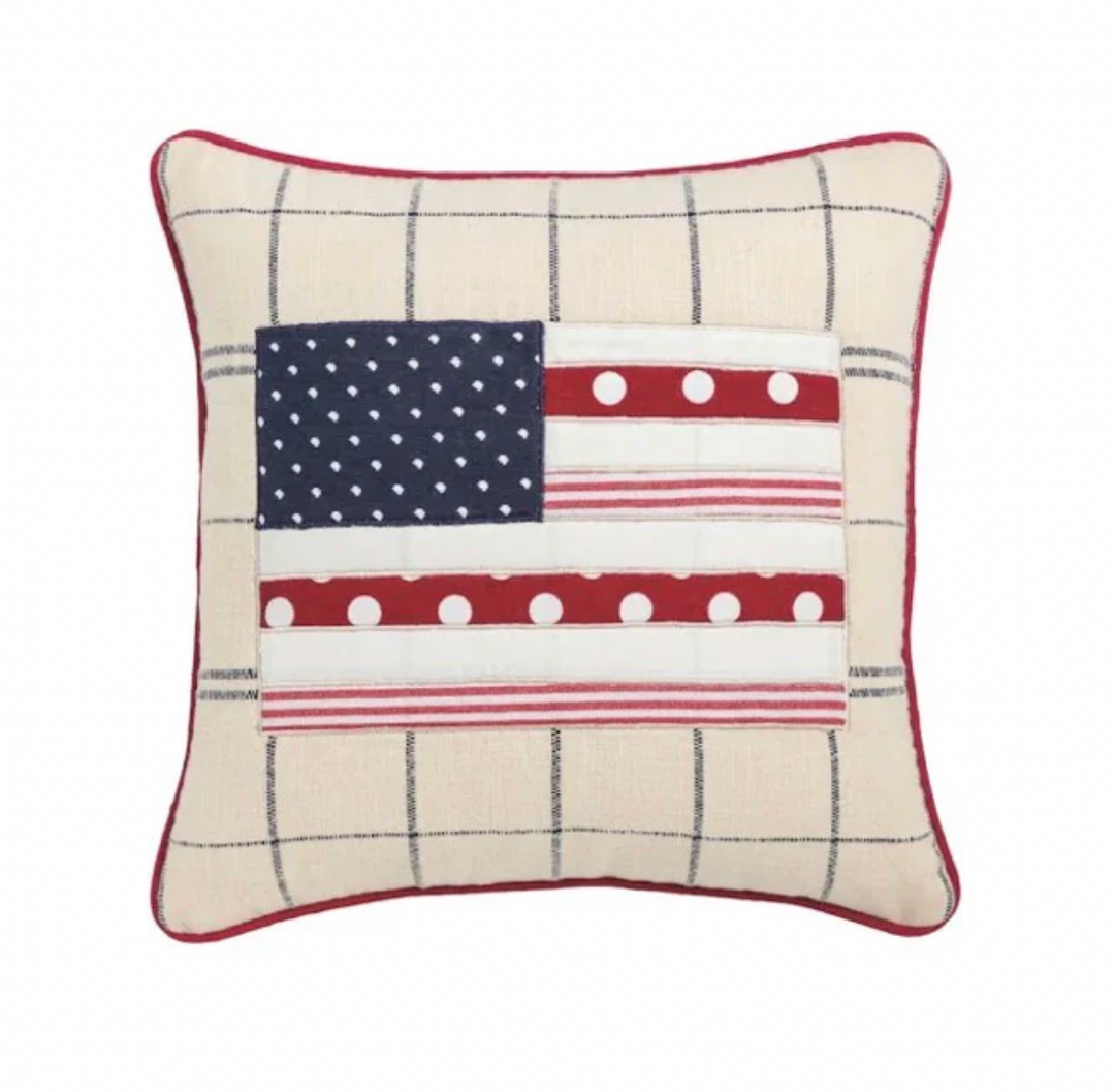 Mud Pie: Flag Americana Quilted Pillow