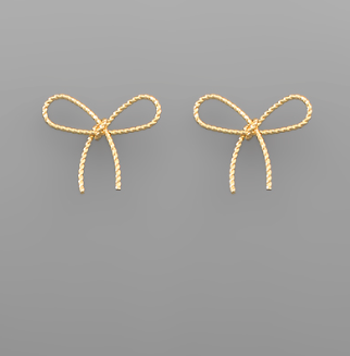 Oh So Sweet Tied Bow Stud - Gold