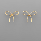 Oh So Sweet Tied Bow Stud - Gold
