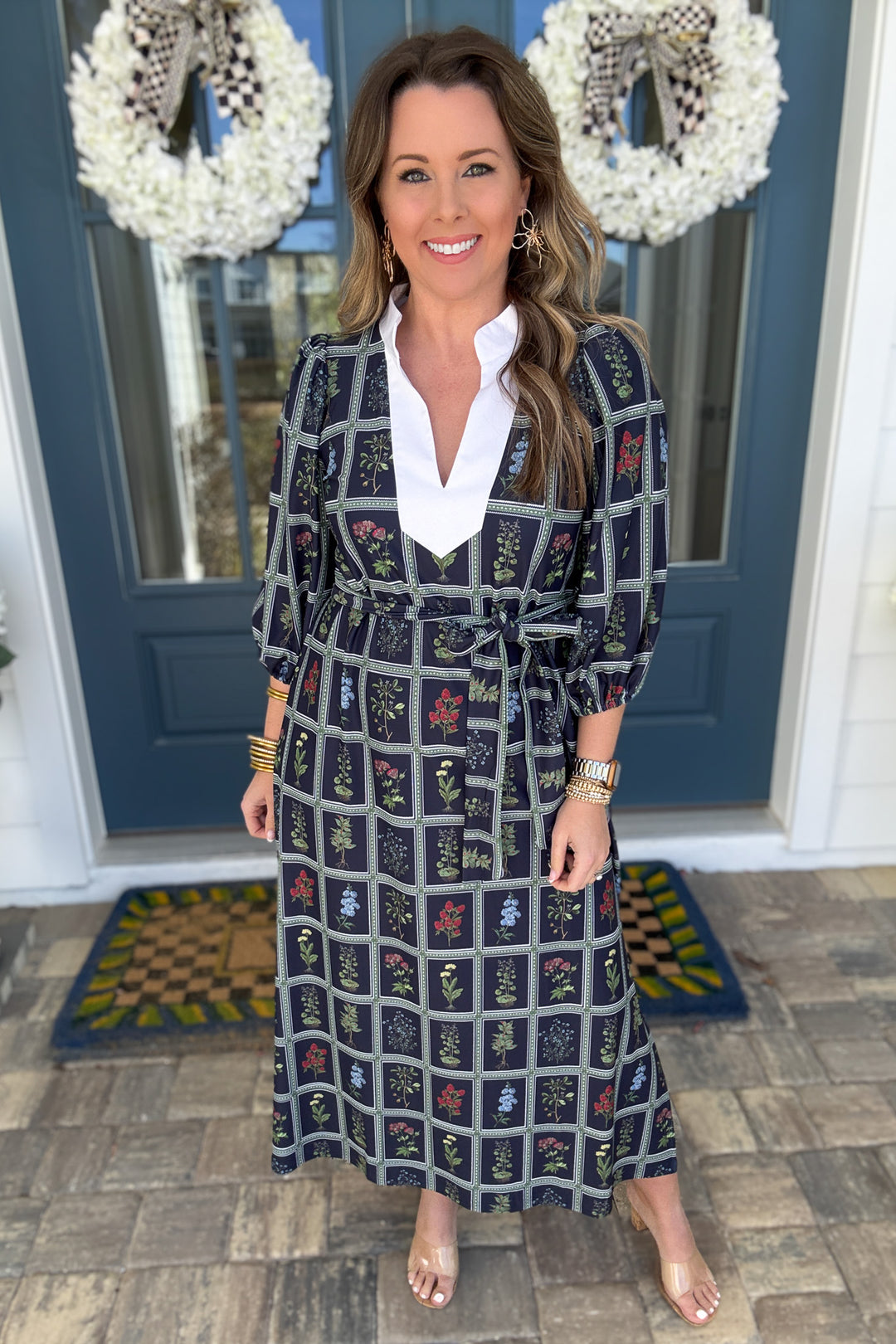 Smith & Quinn: The Brooks Dress - Gardeners Window Navy