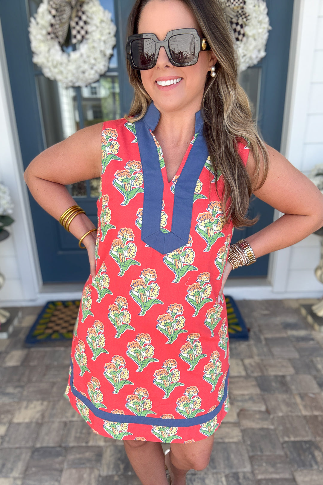 spring fling dress Spring Fling Floral Sleeveless Shift Dress