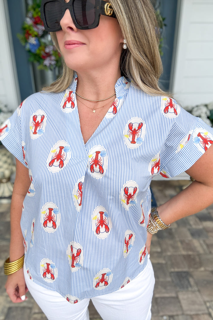 THML: Coastal Lobster Stripe Top