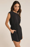 Z Supply: Paxton Knit Denim Dress - Cotton Jersey Black