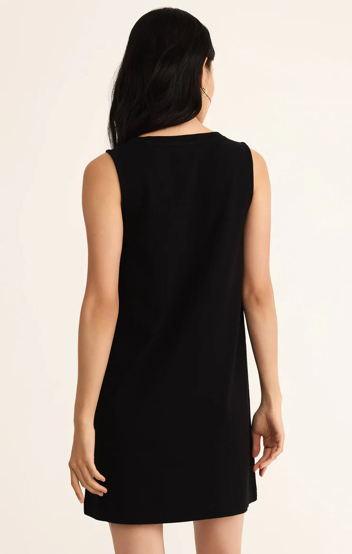 Z Supply: Sloane V-Neck Mini Dress - Very Black