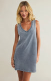 Z Supply: Sloane V-Neck Knit Denim Dress - Medium Indigo