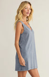 Z Supply: Sloane V-Neck Knit Denim Dress - Medium Indigo