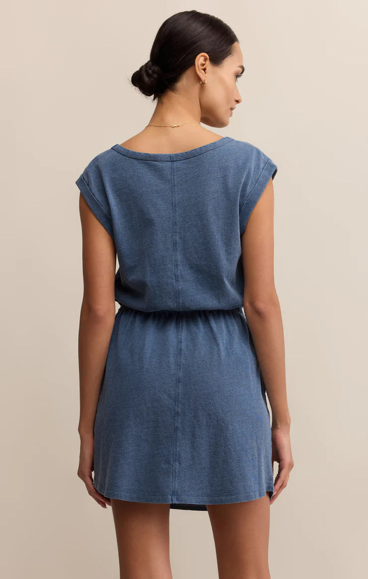 Z Supply: Dayshift Denim Mini Dress Vintage Indigo