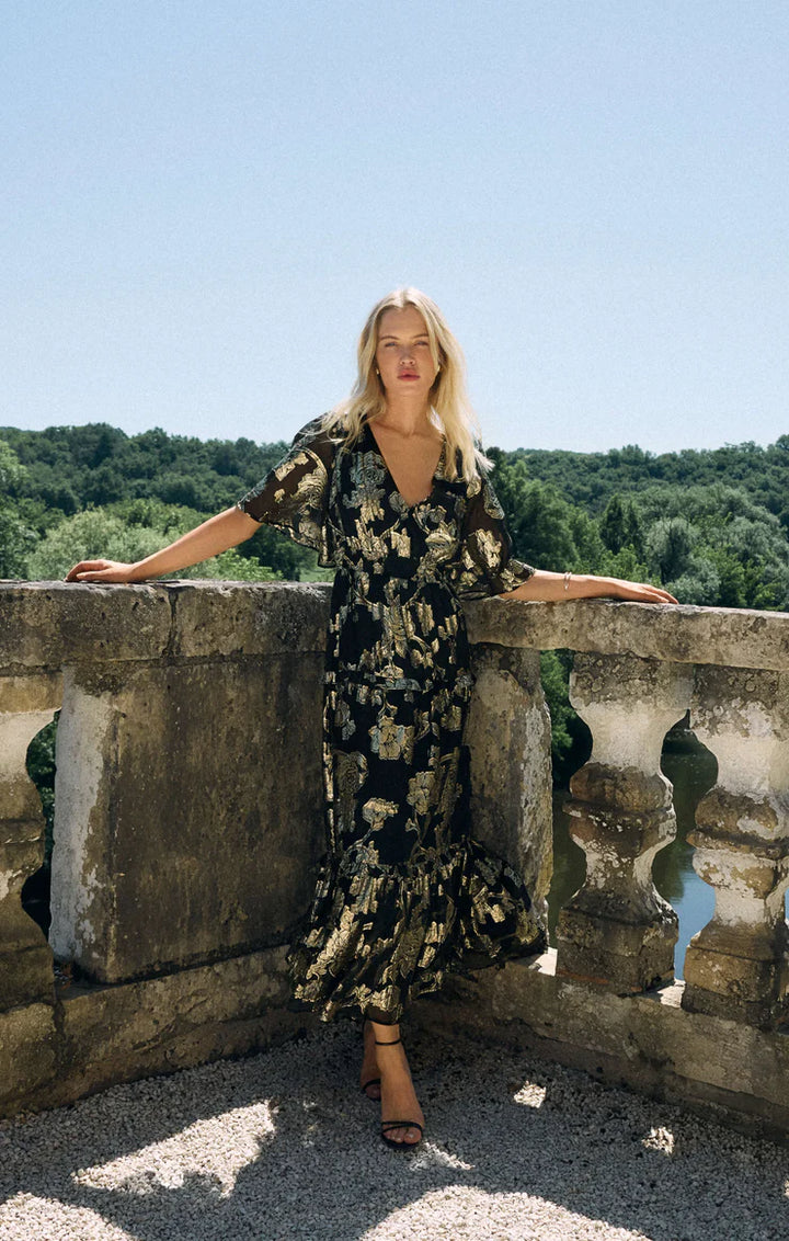 Z Supply: Kiera Jacquard Maxi Dress -  Black