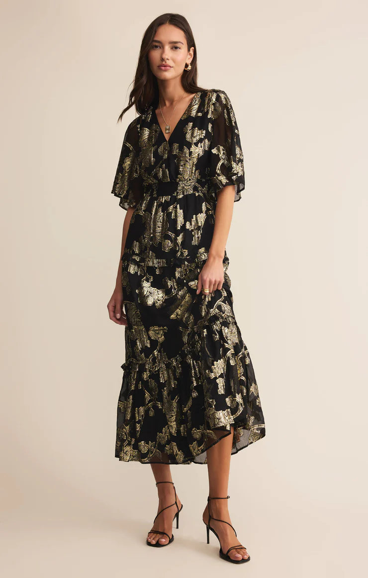 Z Supply: Kiera Jacquard Maxi Dress -  Black