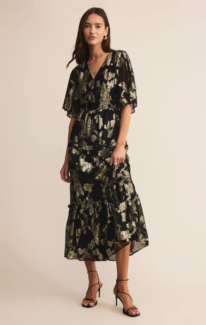 Z Supply: Kiera Jacquard Maxi Dress -  Black