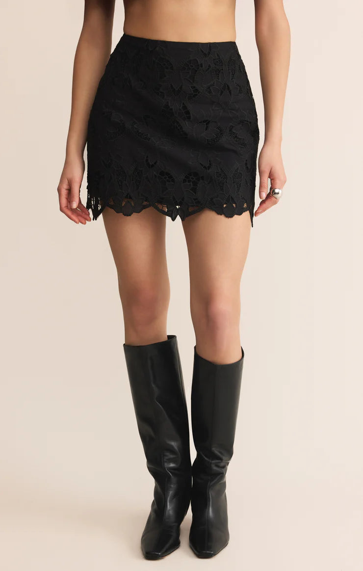 Z Supply: Siren Lace Mini Skirt -  Black