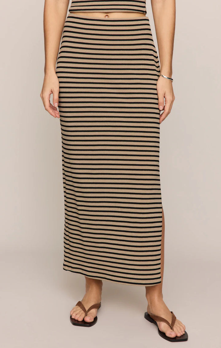 Z Supply: Ainslie Stripe Midi Skirt - Putty