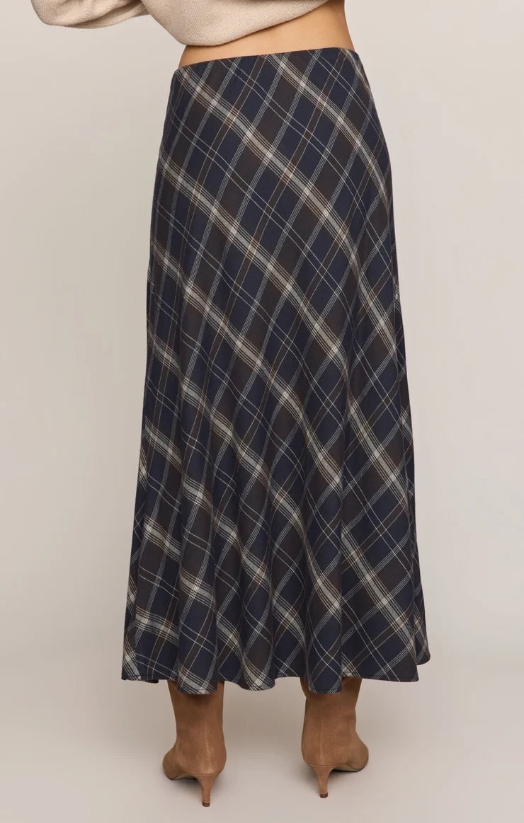 Z Supply: Crestview Plaid Maxi Skirt - Eclipse