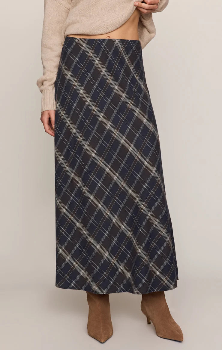 Z Supply: Crestview Plaid Maxi Skirt - Eclipse