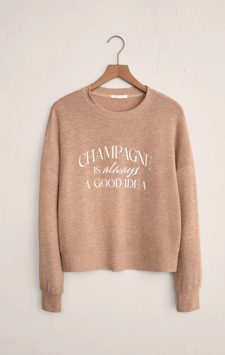 Z Supply: Champagne Long Sleeve Top - Iced Coffee