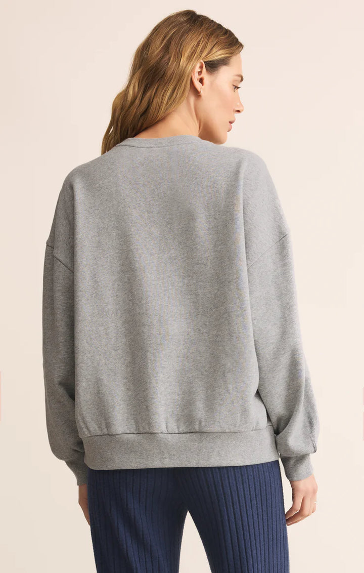 Z Supply: Merry Sunday Sweatshirt Classic-  Heather Grey