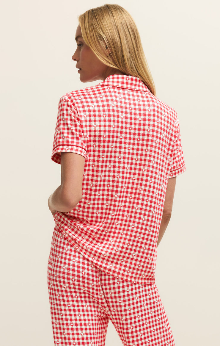 Z Supply: Gingham PJ Top - Kiss Me Red