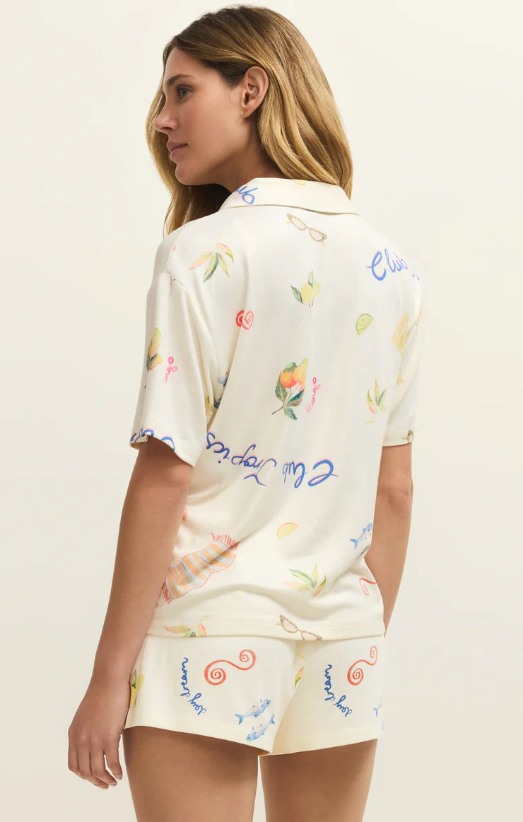 Z Supply: Beach Days PJ Top - Vanilla Ice