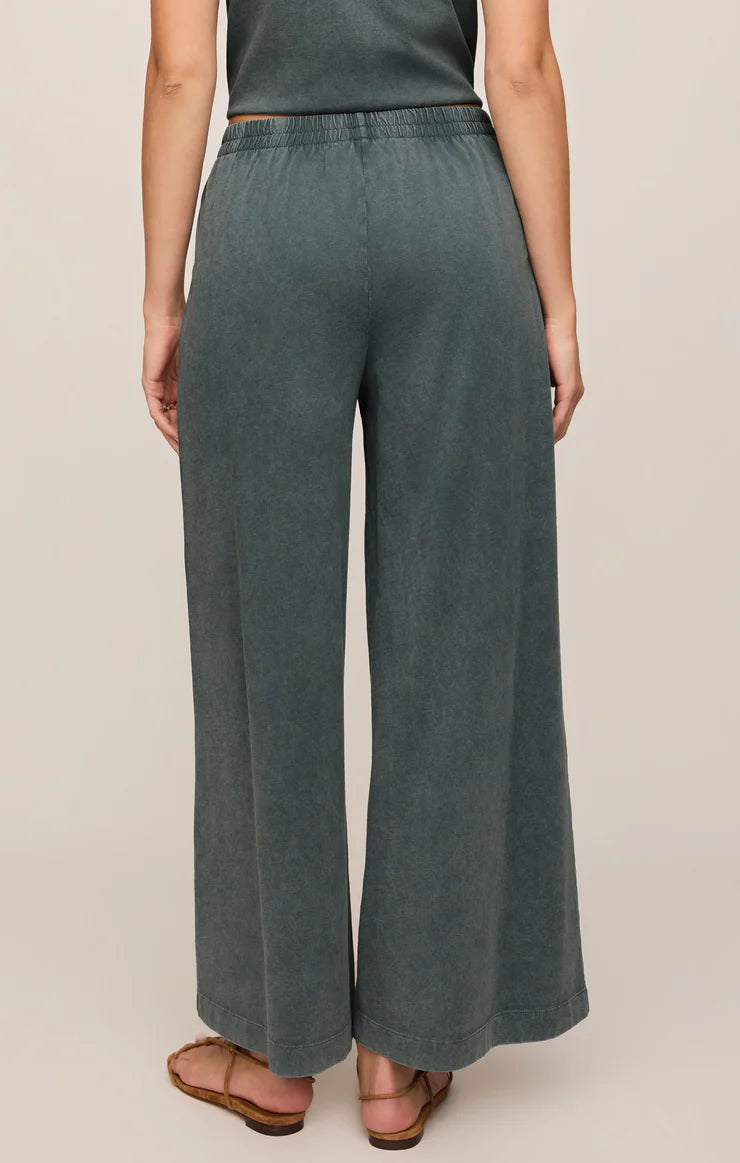 Z Supply: Scout Jersey Crop Flare Pant - Emerald Cove