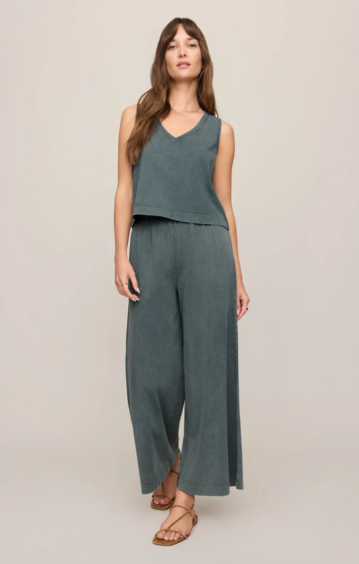 Z Supply: Scout Jersey Crop Flare Pant - Emerald Cove