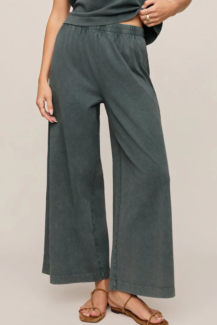 Z Supply: Scout Jersey Crop Flare Pant - Emerald Cove