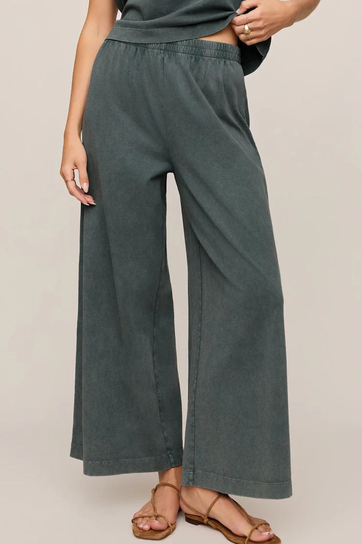 Z Supply: Scout Jersey Crop Flare Pant - Emerald Cove